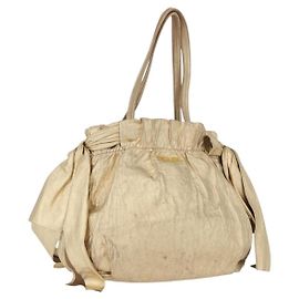 PRADA Sac à main en cuir doré Auth 170966 Doré