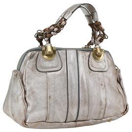 Chloé Sac à main Chloe en cuir argent or Auth 173521 Argenté Doré