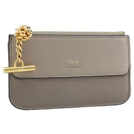 Chloé Portafoglio in pelle Chloe grigio oro Auth am10826V Marrone D'oro