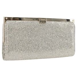 Borsa a mano Jimmy Choo in paillettes argento Auth mr2093A Argento
