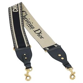 Christian Dior Shoulder Strap Canvas 36.6"" Navy Auth ep13580 Navy blue