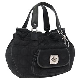 Handtasche Christian Dior aus schwarzem Nylon mit Silber Auth 172242 Schwarz Silber