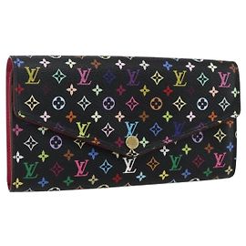 LOUIS VUITTON Portafoglio Sarah Multicolore Nero M60668 LV Auth 165955V Nero
