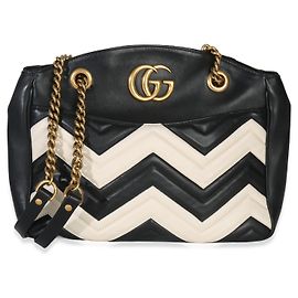 Gucci Black White Matelasse Medium GG Marmont Chain Tote Multiple colors