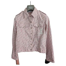 Giacca in Jeans Christian Dior Monogram Rosa Rosa Bianco