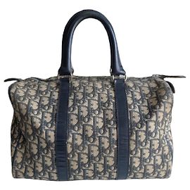 Sac bowling Dior Monogram Marron Bleu foncé
