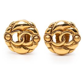 Orecchini a clip vintage Chanel Coco Mark D'oro