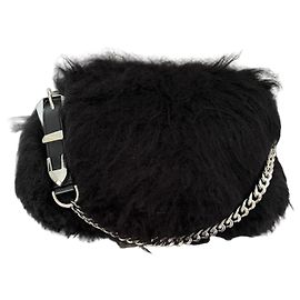 Borsa Alberta Ferretti nera in acrilico e pelliccia Nero
