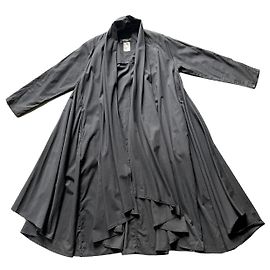 Asymmetrischer Graphit-Regenmantel oder Staubschutz Ramosport Vintage Gr. 36 Schwarz Anthrazitgrau