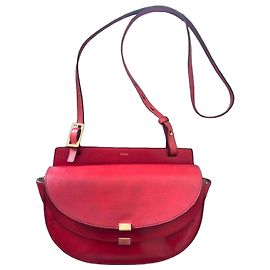 Bolsa de Ombro de Couro Chloé Georgia para Mulheres em Couro Vermelho Vermelho