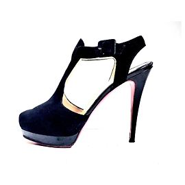 Escarpins noirs en daim Christian Louboutin Noir