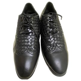 Scarpe Oxford in pelle intrecciata Bottega Veneta Nero