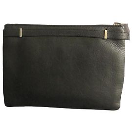 Balenciaga Black Leather Pouch Black