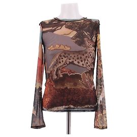 Desigual Mesh-Top mit Druck Mehrfarben
