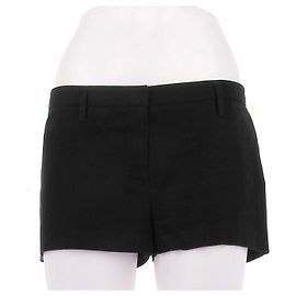 Prada Short corto negro de algodón y lino Negro