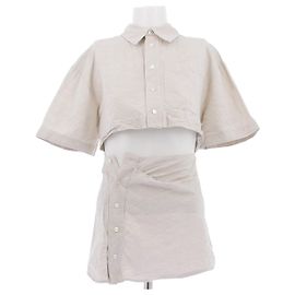 Jacquemus Vestido "L'Année 97" beige de lino y algodón Beige