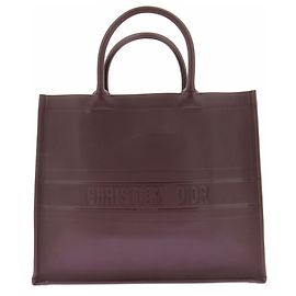 Dior Bolso "Book tote" en cuero burdeos Burdeos