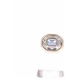 Swarovski Anel dourado e cristal Dourado