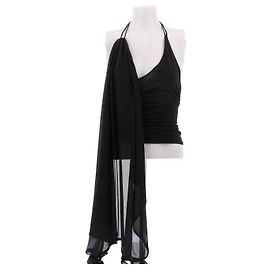 Jacquemus Asymmetrisches schwarzes 'Spezzia' Top Schwarz