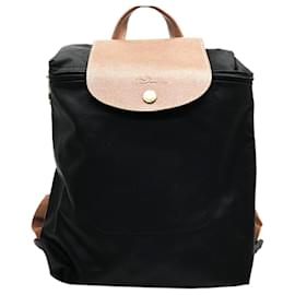 Longchamp Black nylon backpack Black