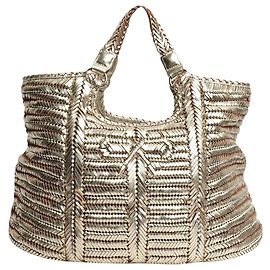 Anya Hindmarch Sac à épaule en cuir Capra doré Doré
