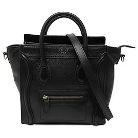 Céline Sac de voyage Celine en cuir noir nano Noir