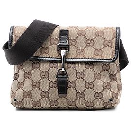 Gucci Braune GG Canvas Jackie Gürteltasche Braun Beige