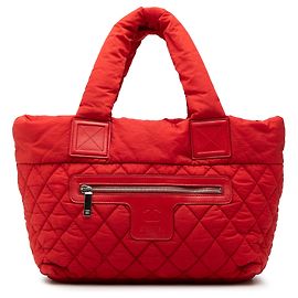 Chanel Red Small Quilted Nylon Coco Cocoon Tote Other Olive green
