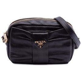 Prada Schwarze Tessuto Fiocco Umhängetasche Schwarz