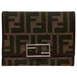 Fendi Braune Zucca Canvas Geldbörse Braun