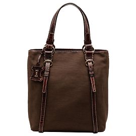 Céline Celine Brown Canvas Tote Brown Dark brown