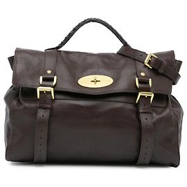 Borsa Alexa in pelle di vitello marrone Mulberry Marrone Marrone scuro