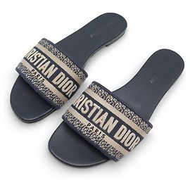 SCHUHE CHRISTIAN DIOR MULES DWAY KCQ166ERC 40 BLAUE CANVAS-SLIDE-SCHUHE Blau