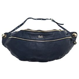 DOLCE & GABBANA JERI HANDTASCHE SCHWARZ GEGRANNTES LEDER GÜRTEL BUMBAG Schwarz