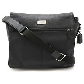 COACH F70353 Leather Messenger Bag Black