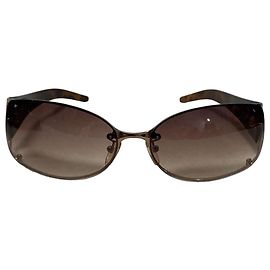 Fendi Zucca Metal Frame Sunglasses Brown