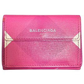 Balenciaga Papier Tri-fold Wallet Pink