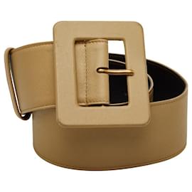 Yves Saint Laurent Cinto de couro Saint Laurent Marrom Bege
