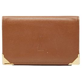 Yves Saint Laurent Saint Laurent YSL logo Leather Card Case Brown