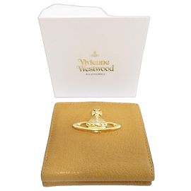 Vivienne Westwood Orb Leder Geldbörse Metallisch Bronze
