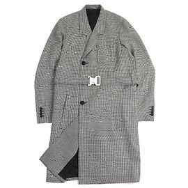 Dior Cupra Wool Long Coat Black White