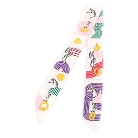 Lenço de seda Twilly Pop Garde Robe da Hermès Branco Outro