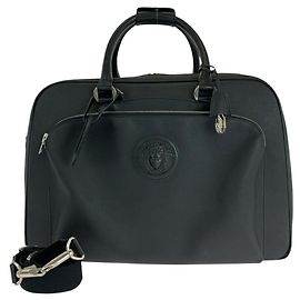 Gianni Versace Medusa Leather Boston Bag Black