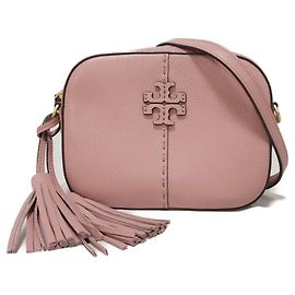 Borsa a Spalla McGraw Camera in Pelle Granulata Tory Burch Rosa