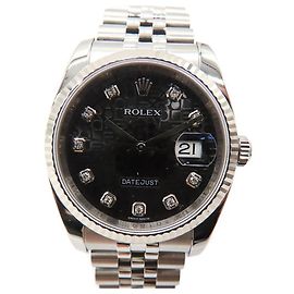 Rolex Datejust Au750 Acier Inoxydable Noir