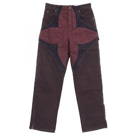 Pantalones de denim de algodón Monogram Louis Vuitton Castaño Burdeos
