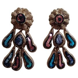 Orecchini pendenti Satellite Resina Dorata Glitter Multicolore Multicolore