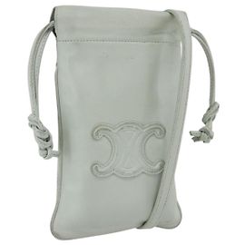 LOEWE Anagram Shoulder Bag Leather Light Blue Auth ka2596 Light blue
