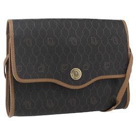Borsa a spalla in tela a nido d'ape PVC nera e oro Christian Dior Auth fm5132 Nero D'oro