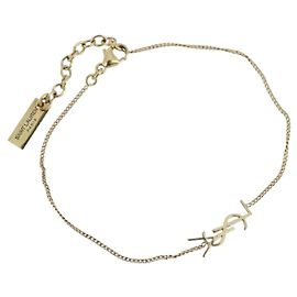 Bracciale a catena SAINT LAURENT YSL metallo oro Auth am10808V D'oro